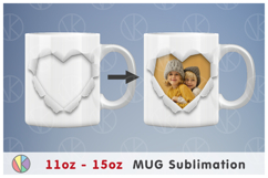 4 Heart Hole Photo Frame Patterns - 11oz-15oz Mug. Product Image 10