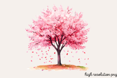 Pastel Spring Trees Clipart PNG Product Image 1