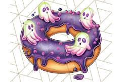 Halloween Donut Clipart PNG, Cute Spooky Doughnut Art Product Image 5