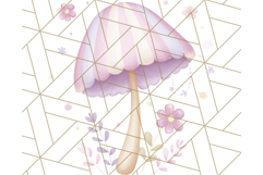 Dreamy Patterned Mushroom Clipart PNG, Forest Elements Png Product Image 5