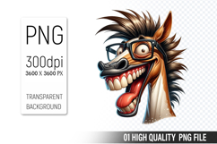 Funny Horse Clipart PNG, Sublimation Horse Design Product Image 1