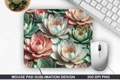 3D Flowers Mouse Pad Sublimation, Flowers Mouse Pad PNG Product Image 1
