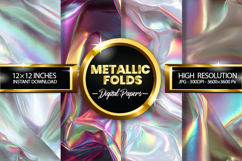 Metallic Folds Digital Papers - 04 variations Product Image 1