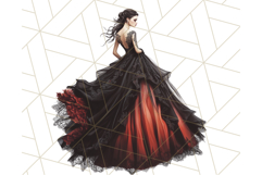 Dark Enchanted Princesses, Gothic Fairy Tale Clipart PNG Product Image 5