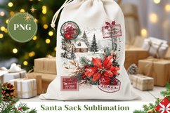 Christmas Village Santa Sack Design, Christmas Village Print Product Image 1