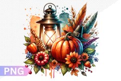 Autumn Harvest Pumpkin Sublimation - Pumpkin Clipart Design Product Image 1