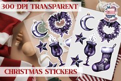 Christmas Sticker Sheet Gothic Dark Winter Holiday PNG Product Image 1