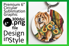 Chic Round Design Keychain Artwork , Cute Dog Product Image 1