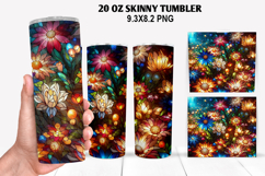 Skinny Tumbler 20oz Wrap Design, Summer Tumble PNG Design Product Image 1