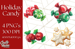 Christmas Candy Clipart PNG, Realistic Holiday Treats Product Image 1