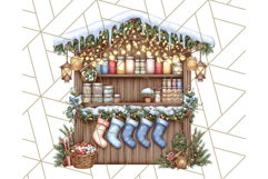 Cozy Christmas Market Stall Clipart PNG, Holiday Art Png Product Image 5