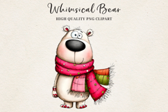 Whimsical Bear Clipart | Cute Hand-Drawn Bear Illustration Product Image 1