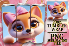 Cheerful evenings 20oz tumbler wrap, 3D Dog Product Image 1