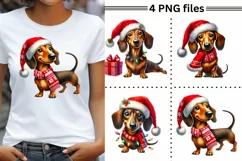 Dachshund Christmas Png, Cute Pet Sublimation Graphics Product Image 1