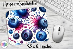 Blueberries Mouse Pad, Sweet Summer Berries Prints Product Image 1