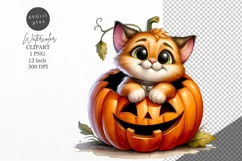 Halloween clipart, Cat clipart, Autumn clipart Product Image 1
