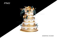 Wedding Cake Clipart, Boho Wedding Cake Clipart Product Image 1