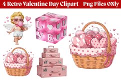Retro Valentine Day Clipart PNG Product Image 1