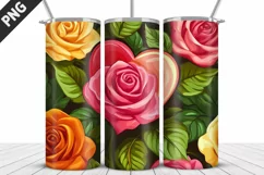 Rose Tumbler Sublimation | Valentine's Day Tumbler Wrap Product Image 2