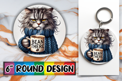 Circle of Happiness Keychain PNG, Grumpy Cat Product Image 1