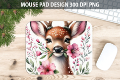 Watercolor Deer Mouse Pad Sublimation - Valentines PNG Product Image 1