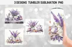 Afternoon Tea Shabby Chic Tumbler Wrap Sublimation Designs Product Image 1