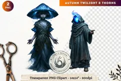 Fantasy Autumn Clipart PNG Twilight Thorns sublimation Product Image 1