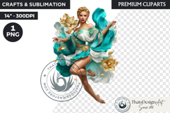 Royal Lotus Princess Fantasy Goddess Floral Clipart Product Image 1