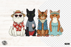 Summer Beach Cats Png - Summer Clipart Product Image 1