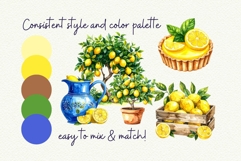 Mediterranean Lemon Watercolor Clipart Product Image 7