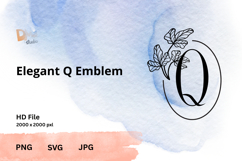 Elegant Emblem Monogram - Botanical Letter SVG | JPG | PNG Product Image 1
