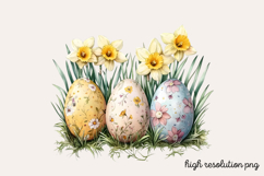 Springtime Daffodils Easter Clipart PNG Product Image 1