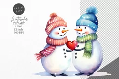Christmas clipart, Snowman clipart, Holiday clipart Product Image 1