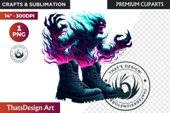 Halloween Character Boots - Spooky Gothic Clipart PNG Product Image 1