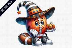 Halloween Football Sublimation - Clipart PNG Design Product Image 1
