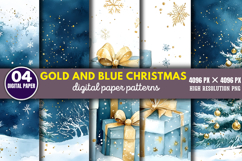 Gold and Blue Christmas Backgrounds Bundle PNG Product Image 18