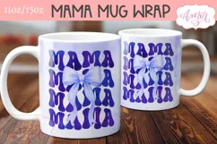Mama Mug Wrap sublimation PNG, Mother's day coquette mug PNG Product Image 1