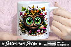 Woodland Flower Monster Clipart Sublimation PNG Product Image 1