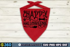 Happy halloweenie SVG, Halloween Dog Bandana SVG Product Image 4