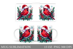 Cute Bird Mug Design. Christmas Mug Sublimation Product Image 1