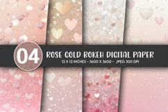 Rose Gold Bokeh Digital Paper Product Image 1