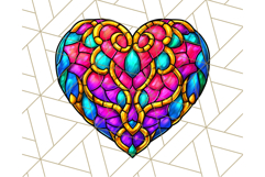 Stained Glass Hearts and Butterflies Clipart PNG Product Image 5