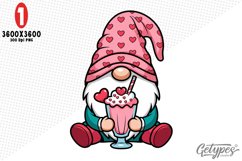 Valentine Gnome Sublimation Clipart - High Quality Design Product Image 1