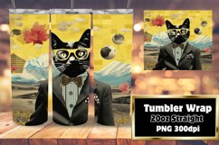 Starry Night Cats 20oz Tumbler Wrap Design Product Image 1