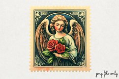 Valentines Romantic Retro Style Stamp Clipart PNG Product Image 1