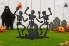 Skeleton Garden Stake Laser Cut | Glowforge | SVG Product Image 1