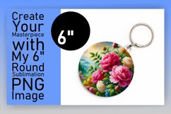 Trendy Round Design Keychain Template , Flower Product Image 1