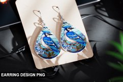 Stained Glass Blue Jay flowers Earring Design Product Image 1