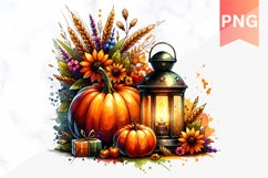 Autumn Pumpkin Harvest Sublimation - Autumn Clipart PNG Product Image 1