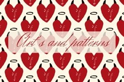 60s Retro pattern with demon hearts Product Image 1